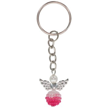 Porte-cl-eacute-s ange en acrylique H- 2-5 cm- LOT DE 5 ANGES DE COULEURS ASSORTIS-