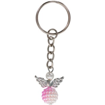 Porte-cl-eacute-s ange en acrylique H- 2-5 cm- LOT DE 5 ANGES DE COULEURS ASSORTIS-