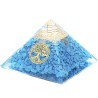 Pyramide Orgonite avec arbre de vie, L. 10 cm. Plusieurs pierres.