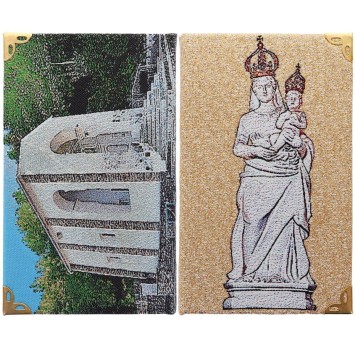 Bloc-notes en tissus- brodé de fil couleur or H- 14 x 8-5 cm- Notre Dame de Pancheraccia