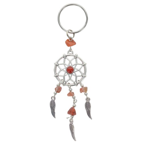 Porte-cles style attrappe reve avec pierre, LOT DE 5 ASSORTIS