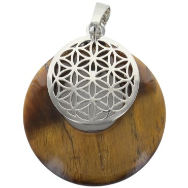 Pendentif avec fleur de vie diff-eacute-rentes pierres