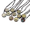 Colliers en nylon avec pendentif en orgonite avec symbole couleur dorée, Ø 3.6 cm. Lot de 5 symbole assortis.