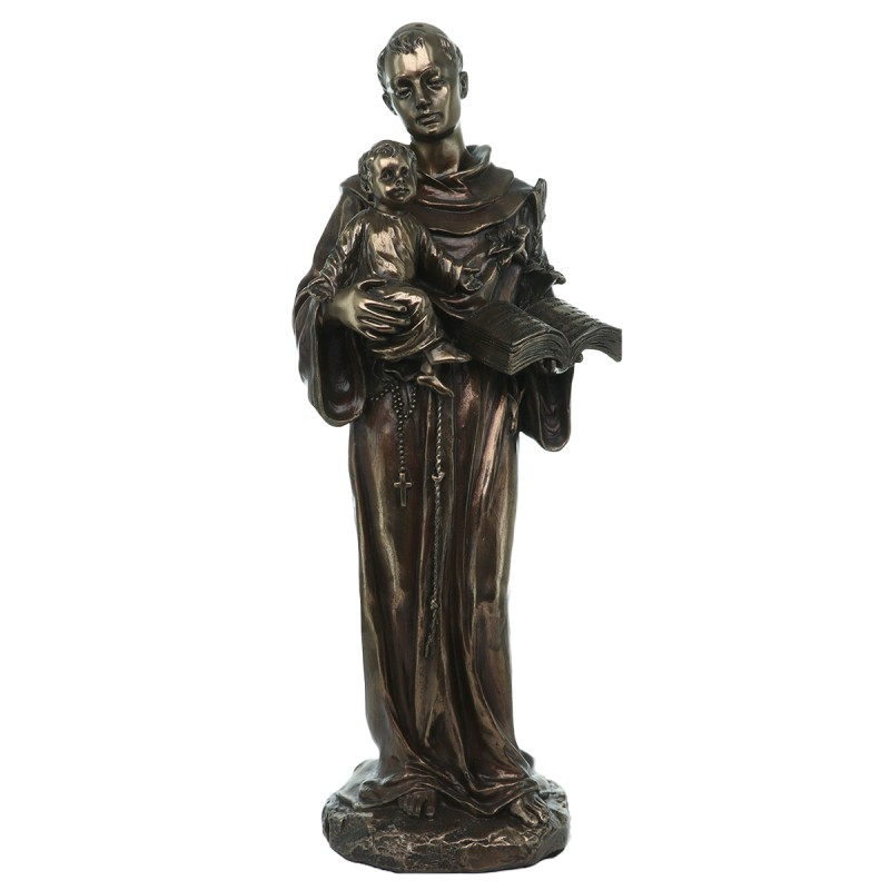 Statue de saint Antoine en bronze à froid, hauteur 26 cm.