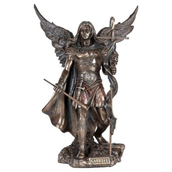 Statue de l’archange Gabriel en bronze à froid, hauteur 24 cm.