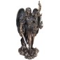 Statue bronze coulé à froid de saint Michel avec la balance, H. 28 cm
