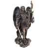 Statue bronze coulé à froid de saint Michel avec la balance, H. 28 cm