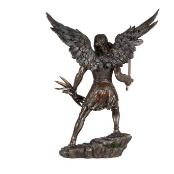 Statue bronze coulé à froid de l'archange Remiel,  H. 28 cm