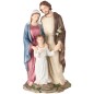 Statue de la Sainte Famille en polystone polychrome, peinte à la main, hauteur 25 cm.