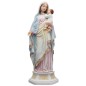 Statue en polystone polychrome, peinte à la main : Vierge à l’Enfant avec scène de la Nativité à l’intérieur, hauteur 29 cm.