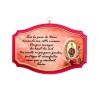 Plaque de porte en bois avec bénediction de la maison H. 10,5 x 15,5 cm avec résine, plusieurs saints.