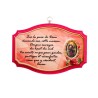 Plaque de porte en bois avec bénediction de la maison H. 10,5 x 15,5 cm avec résine, plusieurs saints.