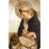 Carte priere plastifiee avec poincon dore imitation medaille H.8.5 x 5.4 cm, plusieurs saints.