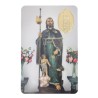 Carte priere plastifiee avec poincon dore imitation medaille H.8.5 x 5.4 cm, plusieurs saints.