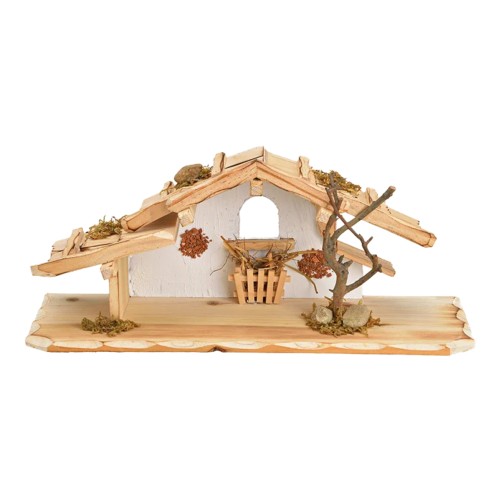 Cabane en bois de pin - H. 15 cm - L. 38 cm.