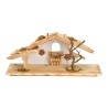 Cabane en bois de pin - H. 15 cm - L. 38 cm.