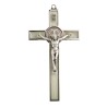 Croix de saint Benoit couleur argentee, hauteur 12 cm emaillee..