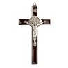 Croix de saint Benoit couleur argentee, hauteur 12 cm emaillee..