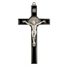 Croix de saint Benoit couleur argentee, hauteur 12 cm emaillee..