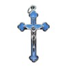 Croix de cou orthodoxe en métal couleur argentée emmaillé avec Christ H. 4 cm. Plusieurs couleurs..