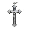 Croix de cou orthodoxe en métal couleur argentée emmaillé avec Christ H. 4 cm. Plusieurs couleurs..