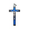Croix de cou en métal couleur argentée emmaillé avec Christ H. 4.5 cm. Plusieurs couleurs..