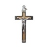 Croix de cou en métal couleur argentée emmaillé avec Christ H. 4.5 cm. Plusieurs couleurs..