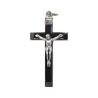 Croix de cou en métal couleur argentée emmaillé avec Christ H. 4.5 cm. Plusieurs couleurs..