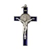 Croix de Saint Benoît en métal argenté émaillé – Hauteur 7,8 cm, avec notice, boîte et cordon. Plusieurs couleurs disponibles.