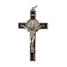 Croix de Saint Benoît en métal argenté émaillé – Hauteur 7,8 cm, avec notice, boîte et cordon. Plusieurs couleurs disponibles.
