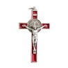 Croix de Saint Benoît en métal argenté émaillé – Hauteur 7,8 cm, avec notice, boîte et cordon. Plusieurs couleurs disponibles.