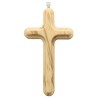Croix en bois d'olivier en relief 15 cm.