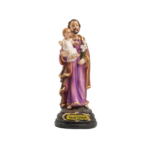 Statue de saint Joseph en résine peinte à la main. Plusieurs tailles.