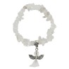 Bracelet sur élastique pour enfant, grains en pierres assorties avec ange LOT DE 5 ASSORTIS
