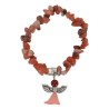 Bracelet sur élastique pour enfant, grains en pierres assorties avec ange LOT DE 5 ASSORTIS