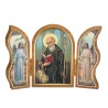 Triptyque religieux avec dorure à chaud – Format 9 x 13 cm, plusieurs saints.