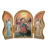 Triptyque religieux avec dorure à chaud – Format 9 x 13 cm, plusieurs saints.