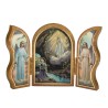 Triptyque religieux avec dorure à chaud – Format 9 x 13 cm, plusieurs saints.