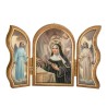 Triptyque religieux avec dorure à chaud – Format 9 x 13 cm, plusieurs saints.