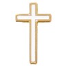 Pin's croix dorée avec résine H. 3 cm, existe en différentes couleurs.