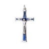Croix de cou en métal couleur argentée emmaillé avec Christ H. 4 cm.