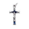 Croix de cou en métal emmaillé couleur avec Christ H. 2 cm.