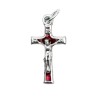 Croix de cou en métal emmaillé couleur avec Christ H. 2 cm.