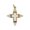 Croix de cou avec centre emaille, doree superieur avec pierres OZ cubique, hauteur 2 cm. Plusieurs couleurs.