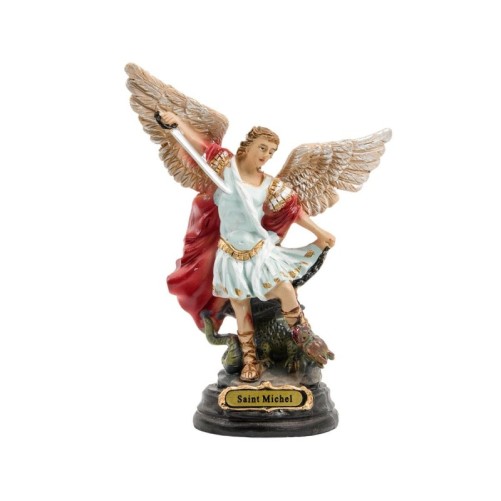 Statue en resine peinte a la main de saint Michel. Plusieurs tailles.