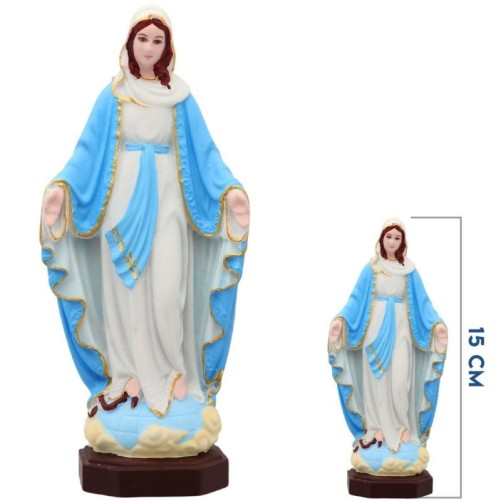 Statue de la Vierge Miraculeuse en couleur, en résine ou fibre de verre, pour intérieur et extérieur – Plusieurs tailles..