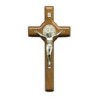 Croix de saint Benoit en bois foncé, hauteur 21 cm..