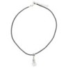 Collier cordon noir réglable avec pendentif flacon d'eau de Lourdes. Livré pochette.