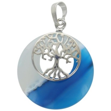 Pendentif avec arbre de vie Ø 2.8 cm, differentes pierres