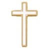 Pin's croix dorée avec résine H. 3 cm, existe en différentes couleurs.